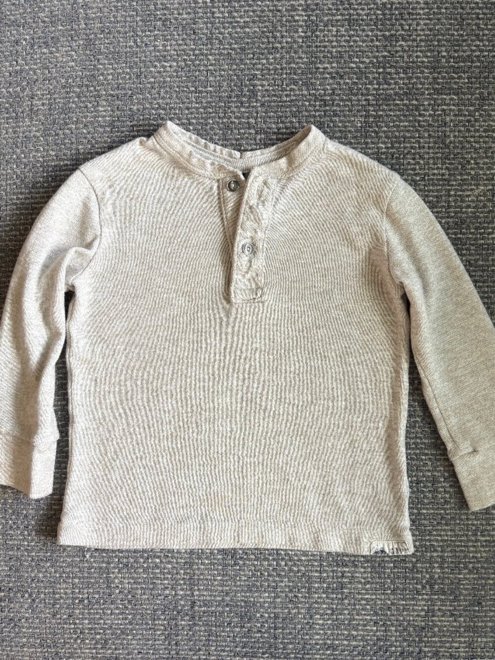Gap Toddler Marl Knit Henley Shirt in French Vanilla  | Sz 2T